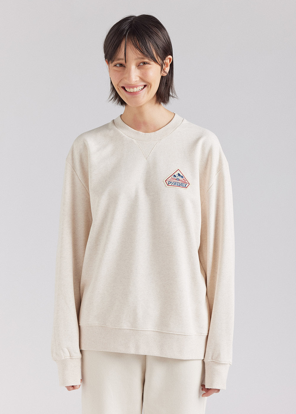 pyrenex-phase-sweat-col-rond-unisexe-coton-bio-blanc image 1