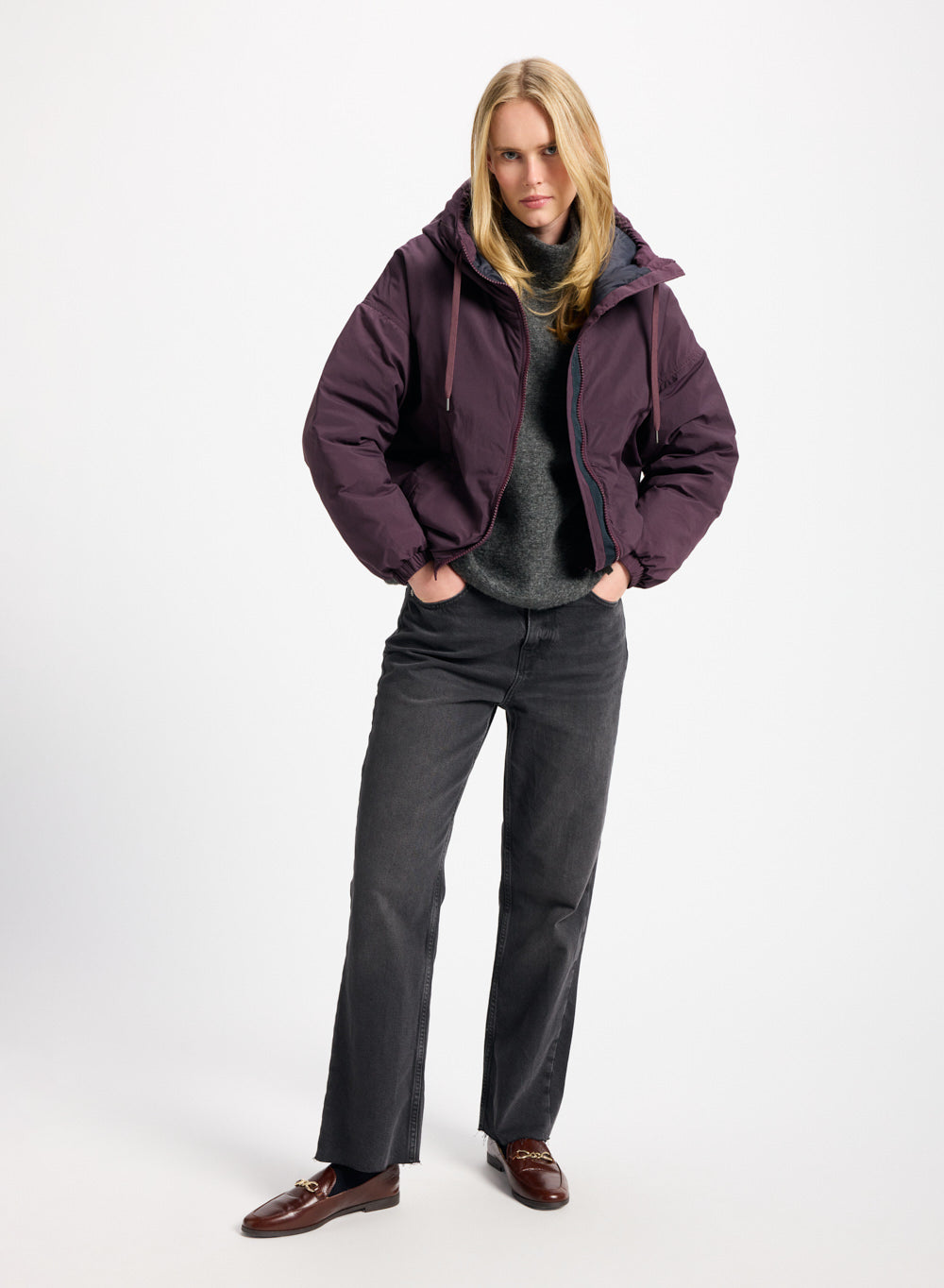 pyrenex-attitude-parka-courte-duvet-femme-violet-fonc image 2