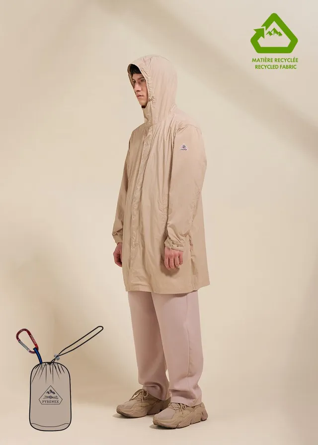 pyrenex-torrent-coupe-vent-long-capuche-unisexe-cuban-sand image 1