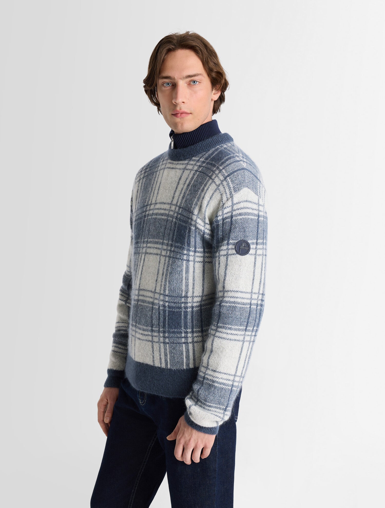 fusalp-dolmiron-pull-mohair-col-rond-carreaux image 2