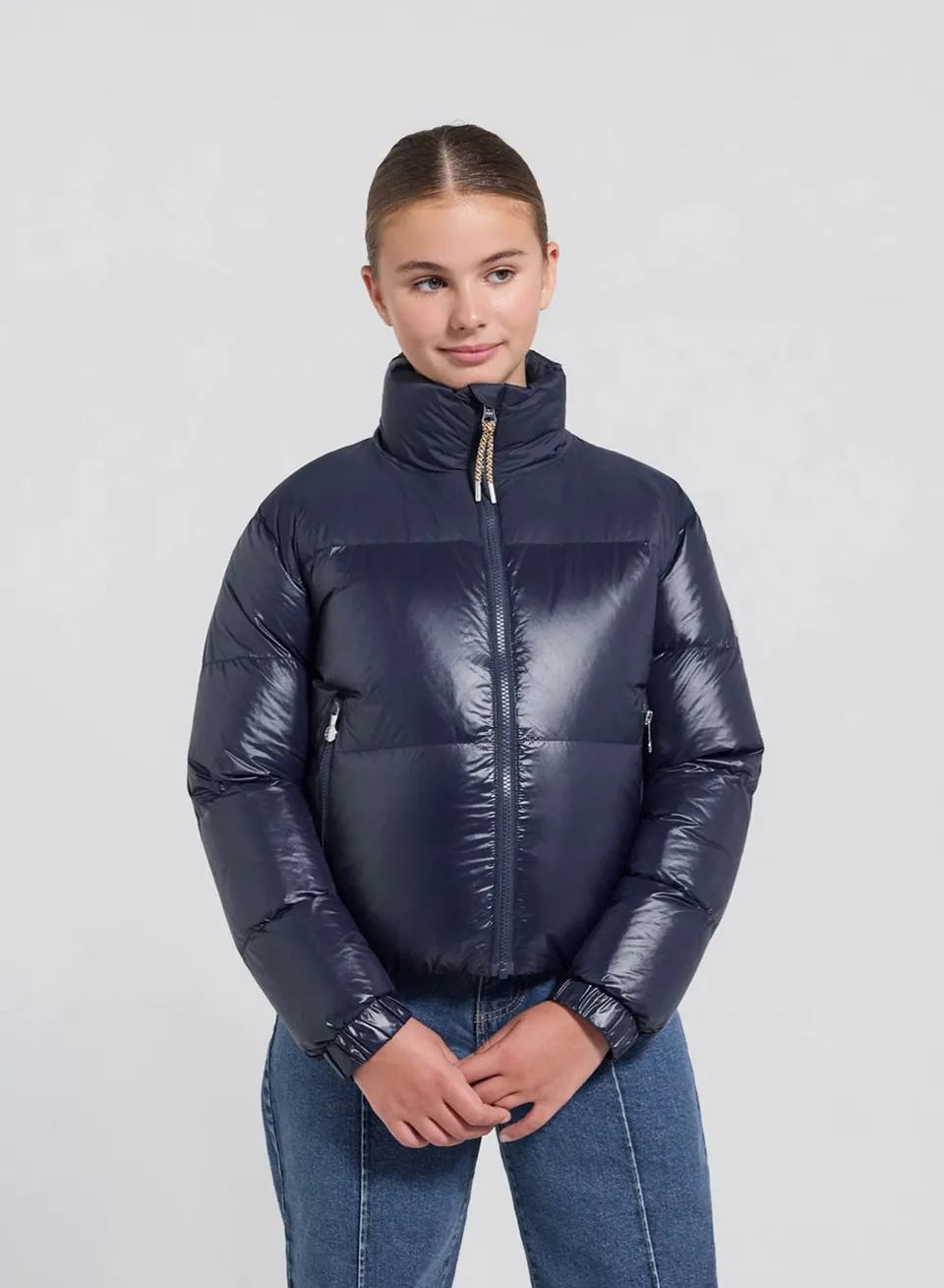 pyrenex-goldin-doudoune-fille-bleu-marine-amiral-brillante image 1