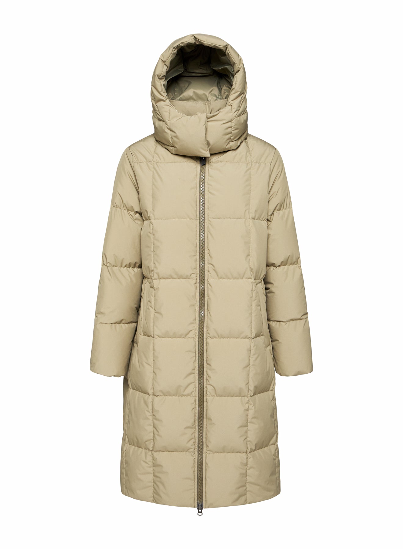 pyrenex-mystery-doudoune-hiver-longue-capuche-femme-kaki-clair image 5