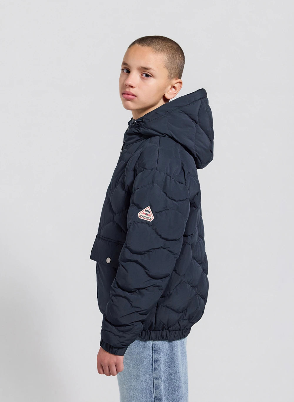 pyrenex-beille-doudoune-bomber-capuche-enfant-bleu-fonc image 5