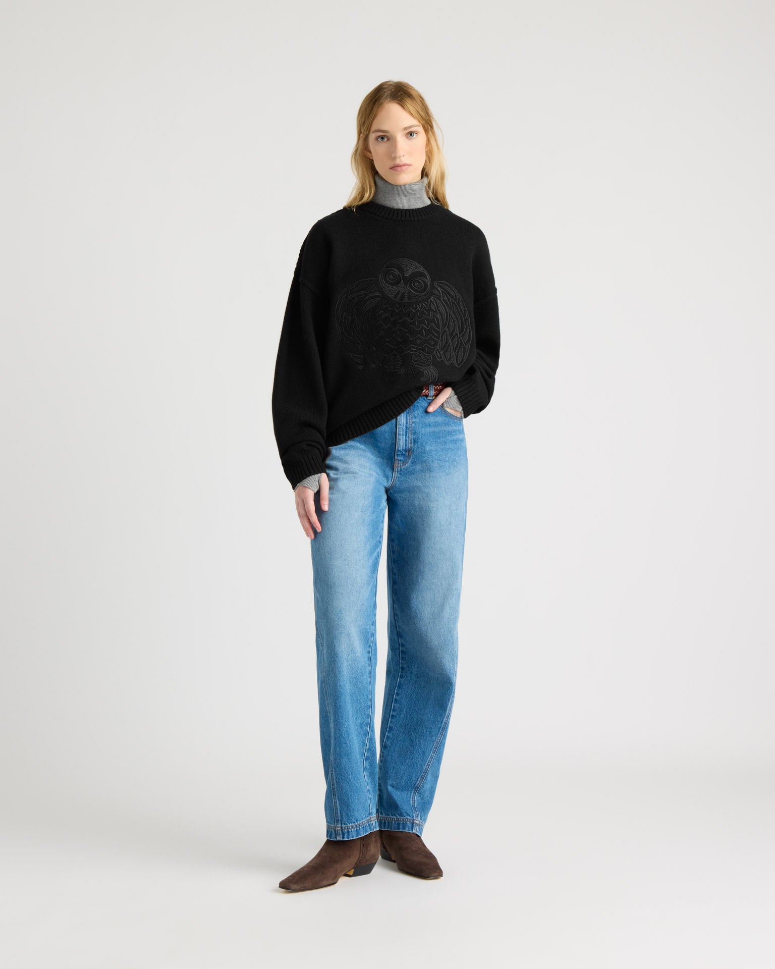 kanuk-flocon-pull-col-rond-logo-harfang-unisexe image 1