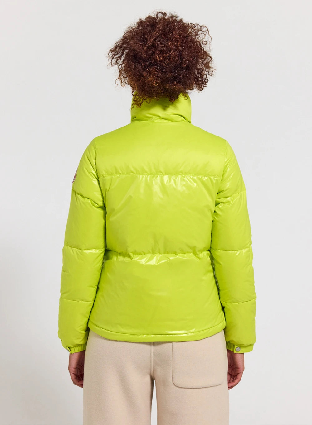 pyrenex-goldin-doudoune-courte-brillante-femme-jaune-citron image 4