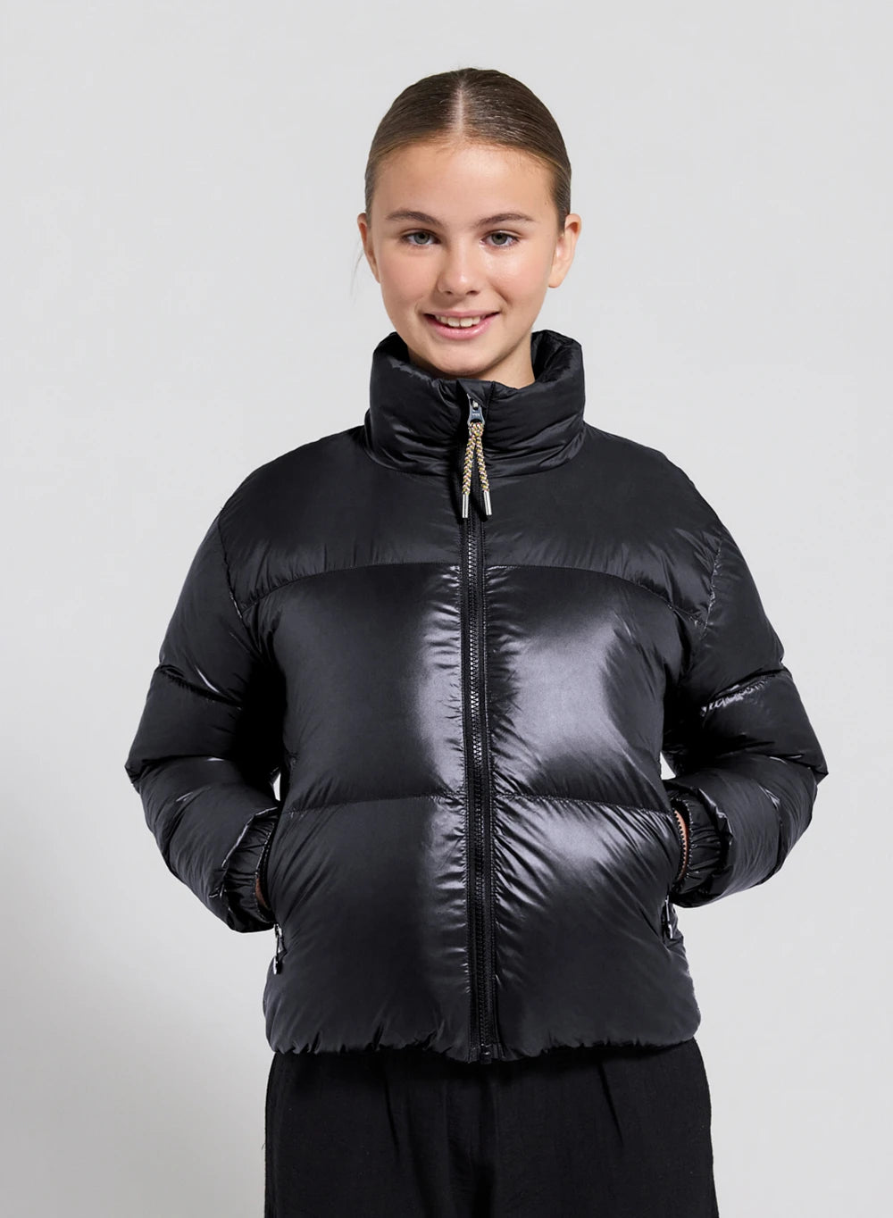 pyrenex-goldin-doudoune-brillante-fille-noire image 1