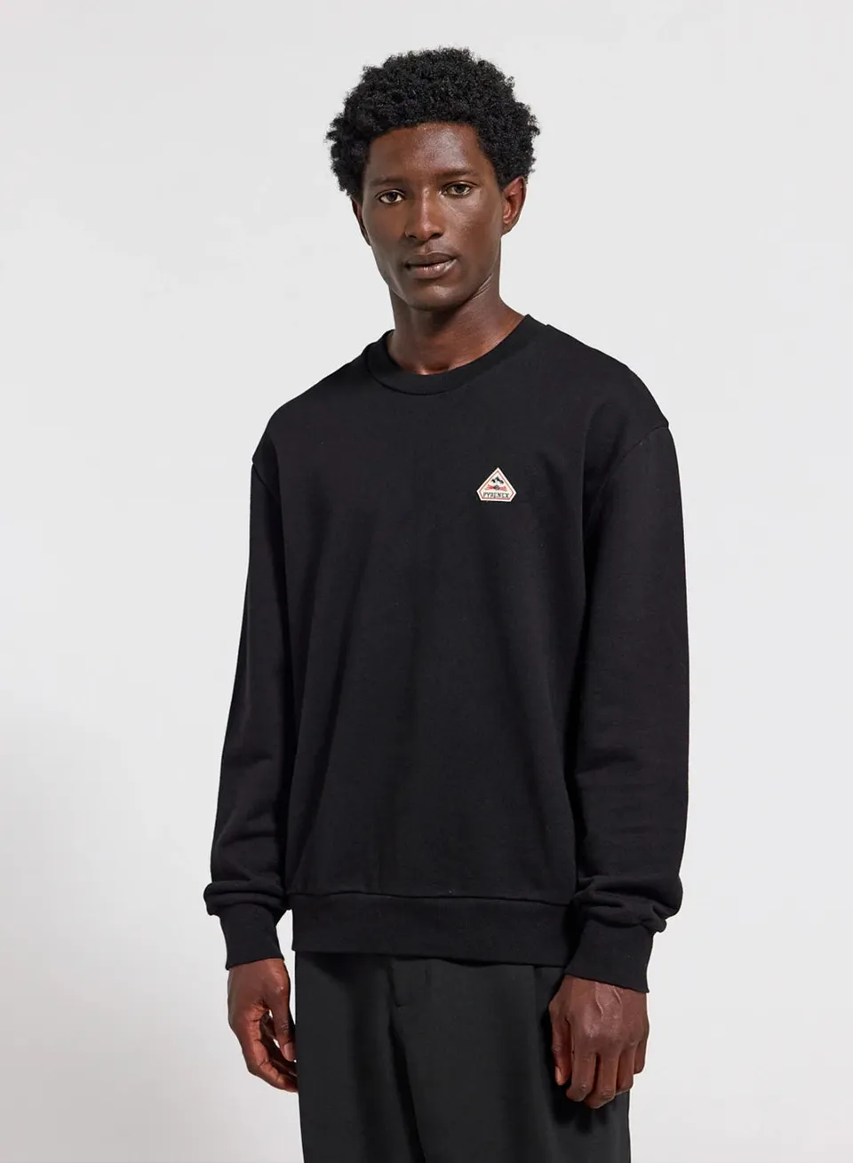 pyrenex-phase-sweat-col-rond-unisexe-en-coton-bio-noir image 1
