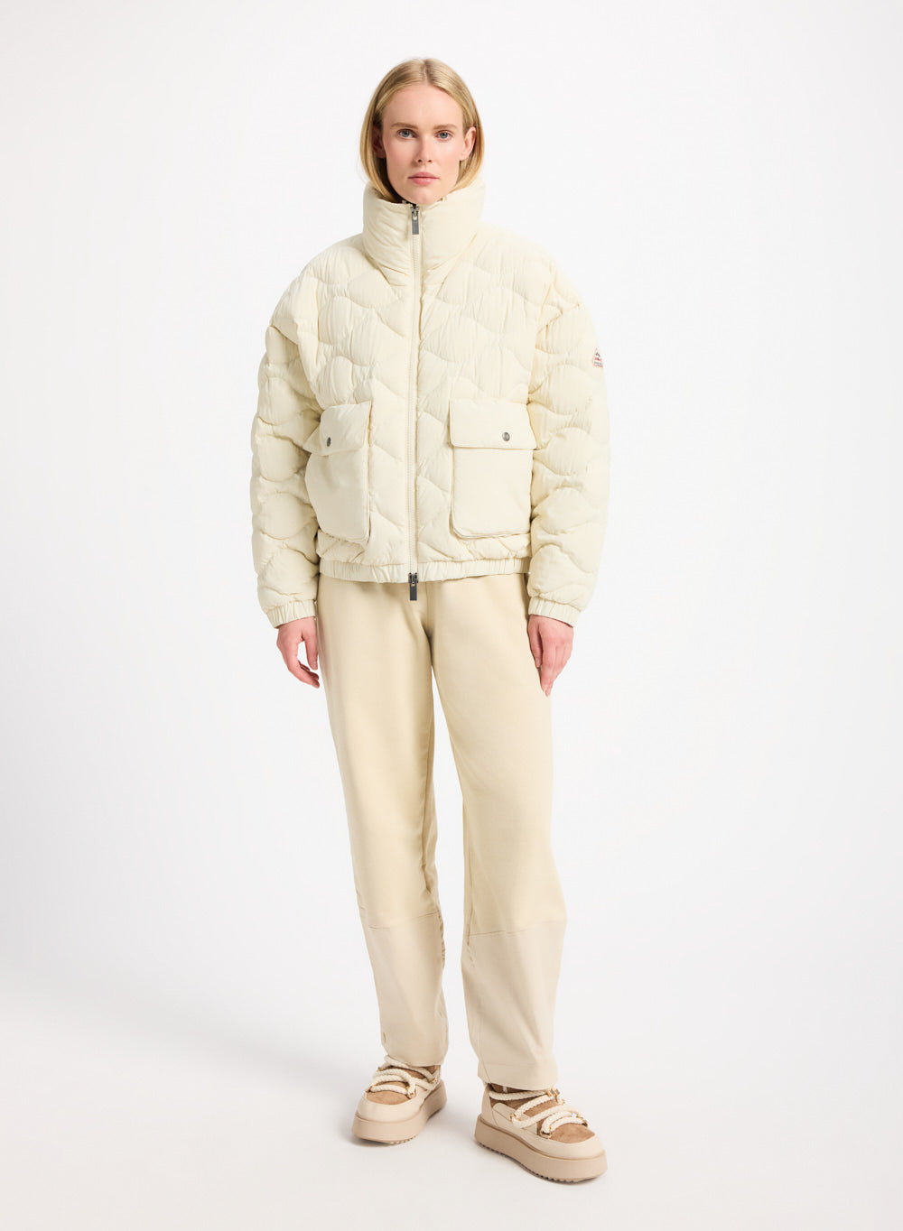 pyrenex-enola-doudoune-courte-bomber-femme-cr-me image 2