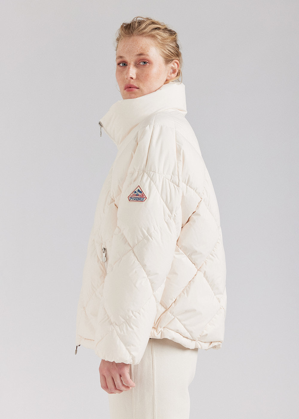 pyrenex-adele-doudoune-oversize-femme-col-enveloppant-chalk image 3