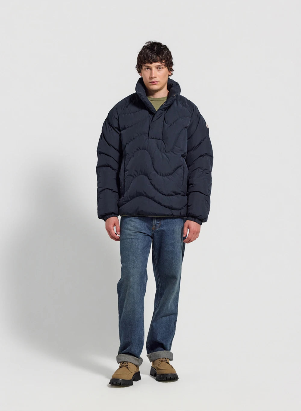 pyrenex-cairns-doudoune-unisexe-bleu-fonc-demi-zip image 2