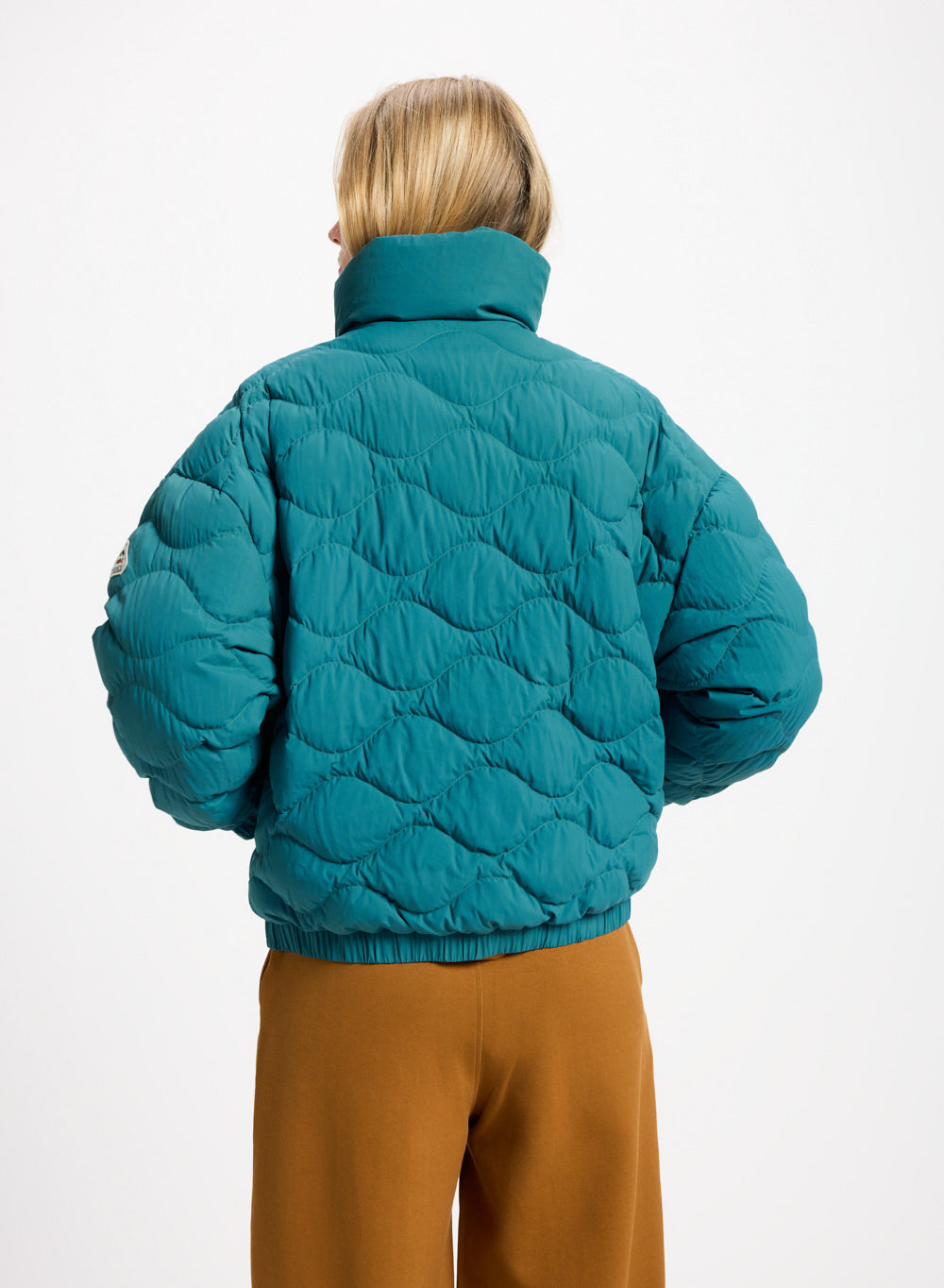 pyrenex-enola-doudoune-courte-bomber-turquoise-en-duvet image 4