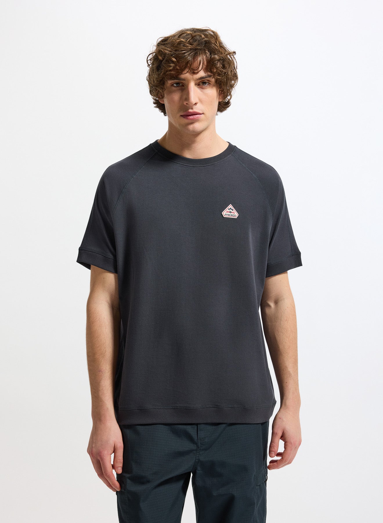 pyrenex-t-shirt-peak-unisexe-bleu-fonc-coton-bio-pais image 2