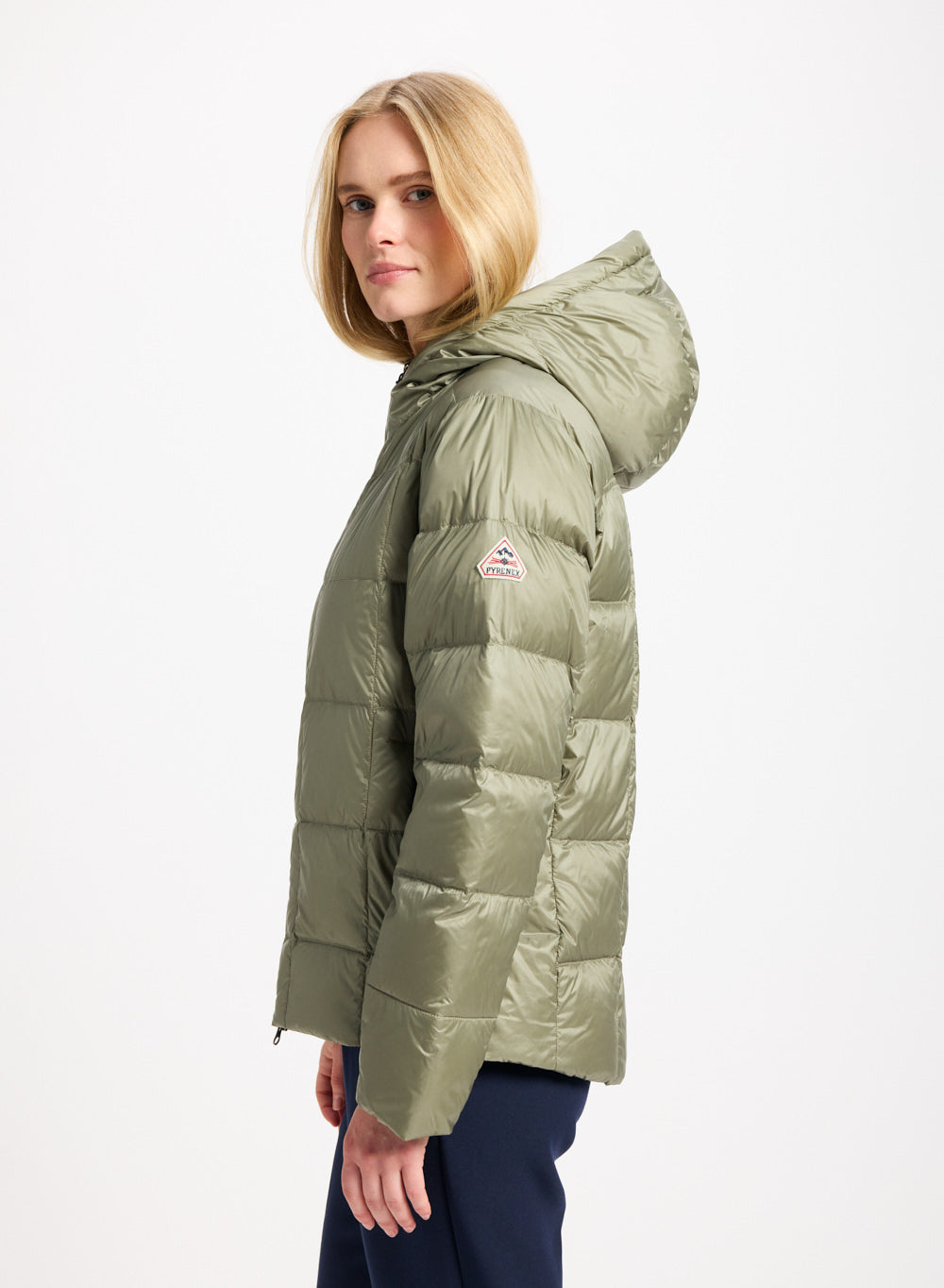 pyrenex-bassia-hooded-doudoune-l-g-re-femme-kaki-capuche image 3