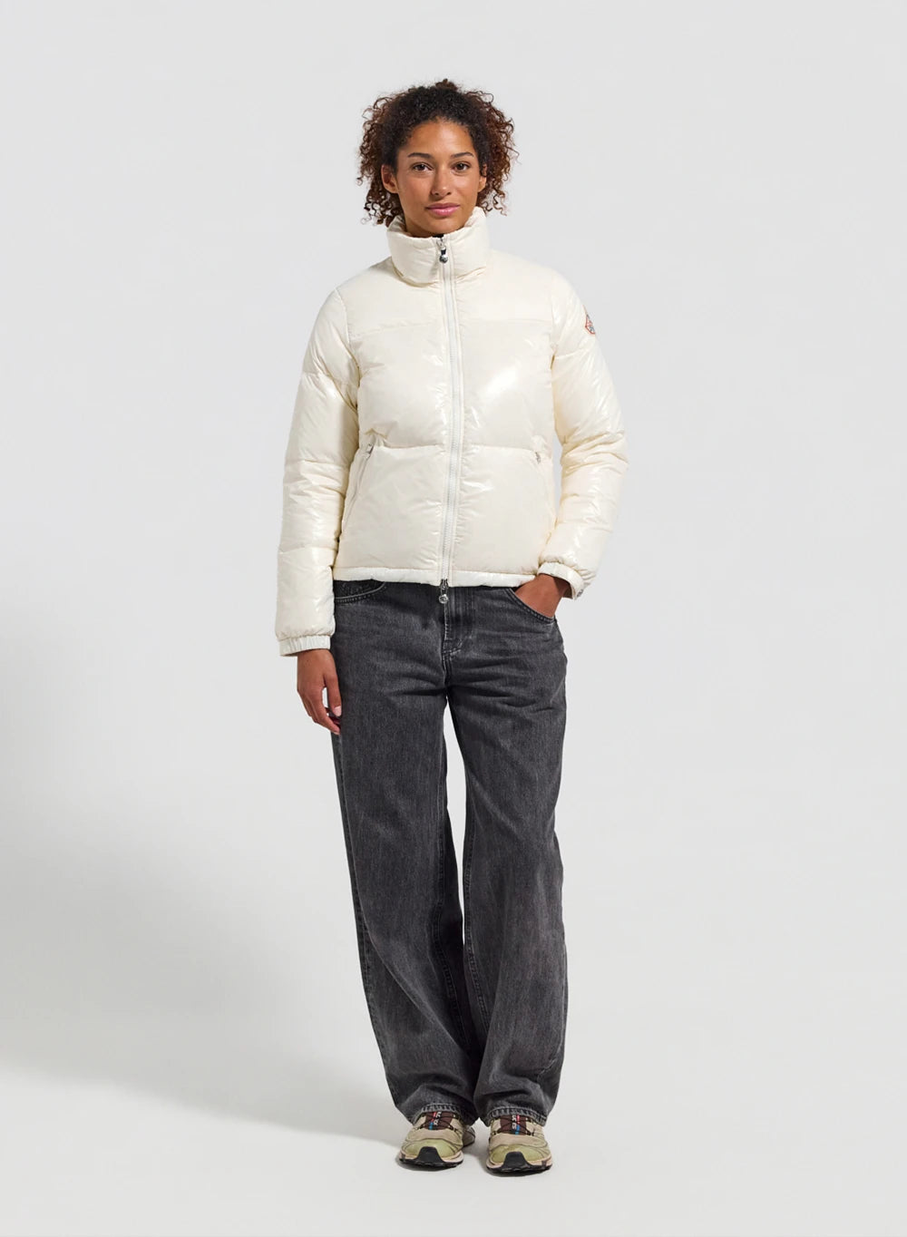 pyrenex-goldin-doudoune-courte-brillante-femme-blanche image 2