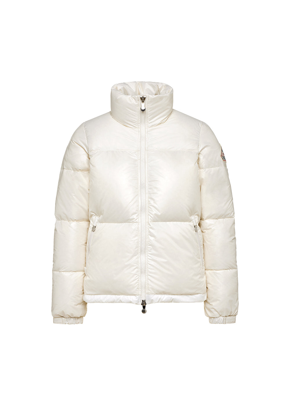 pyrenex-goldin-doudoune-courte-brillante-femme-chalk image 5