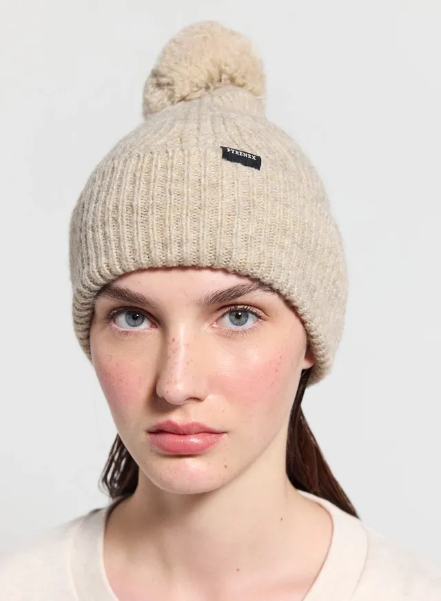bonnet-pompon-pyrenex-elur-beige-clair image 1