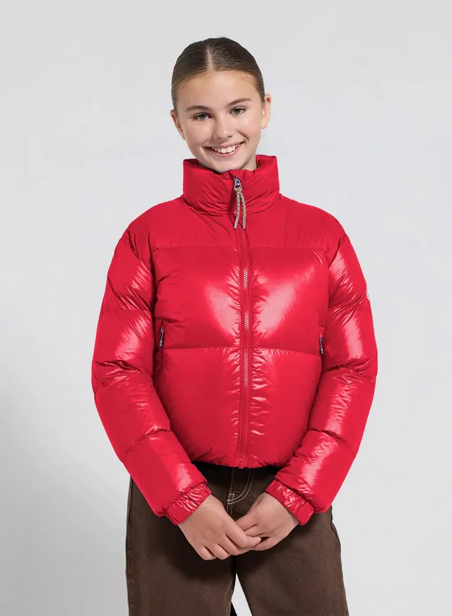doudoune-brillante-fille-pyrenex-goldin-rouge image 1