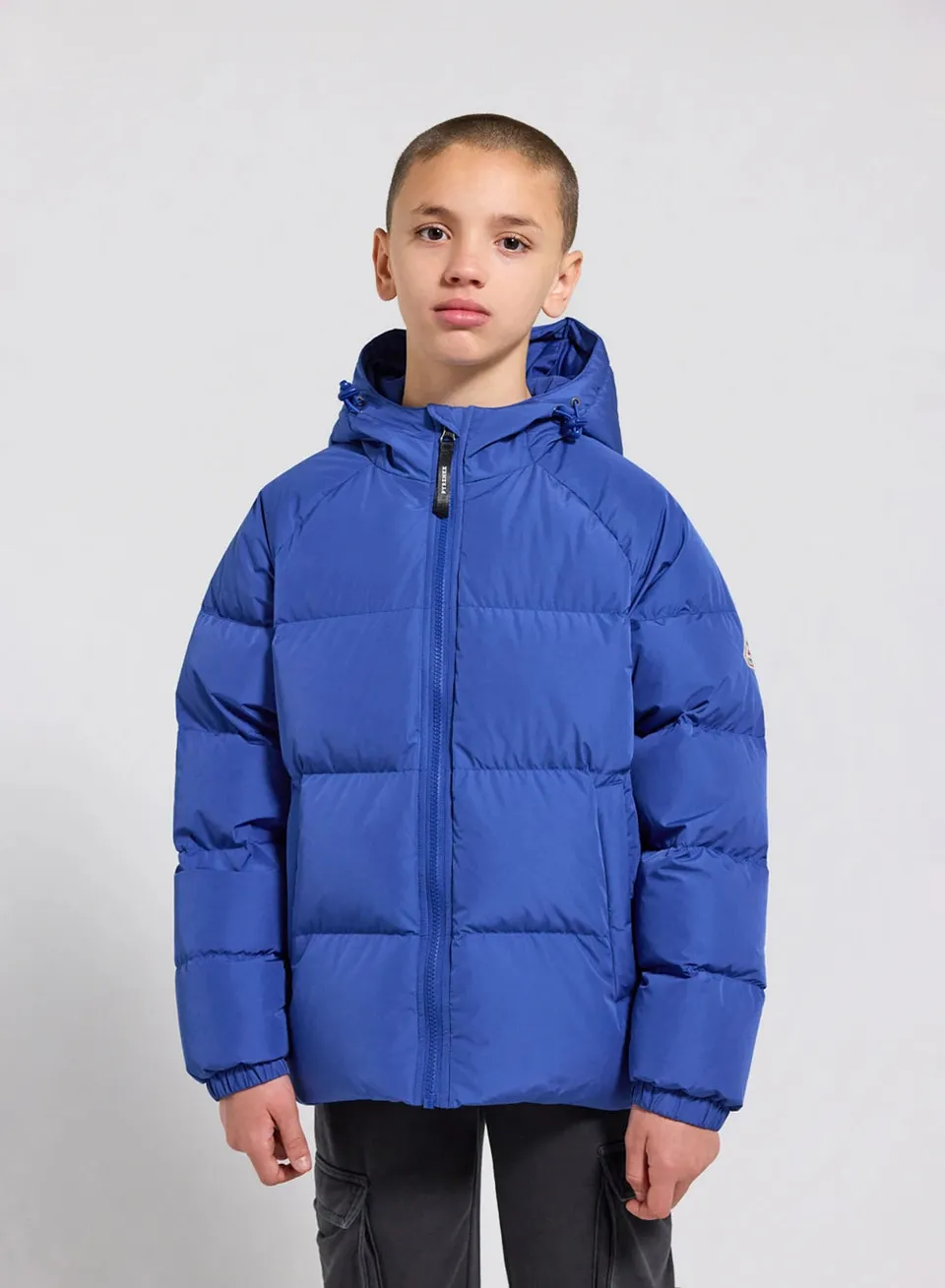 doudoune-enfant-unisexe-capuche-pyrenex-sten-smooth-bleue-mat image 1