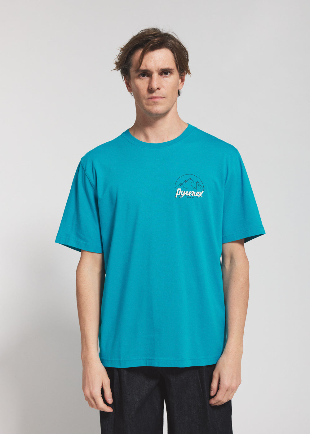 pyrenex-hill-t-shirt-unisexe-coton-bio-turquoise image 2