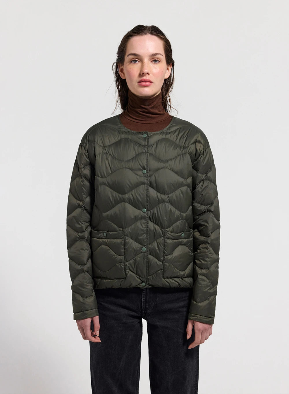 doudoune-pyrenex-orite-femme-kaki-ultra-l-g-re-boutons-pression image 1