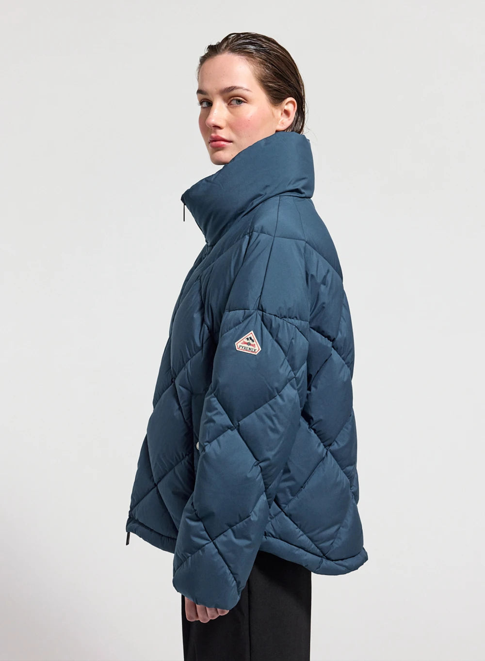 pyrenex-adele-doudoune-oversize-femme-col-enveloppant-bleu-p-trole image 3