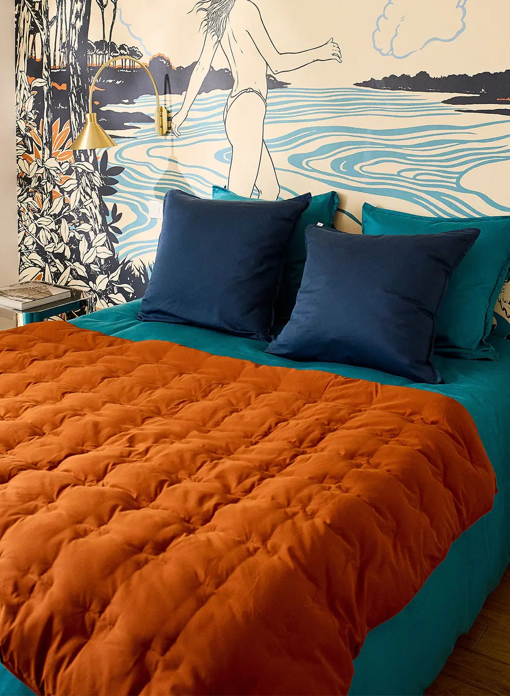 pyrenex-caresse-plaid-duvet-rouille-70-duvet image 3