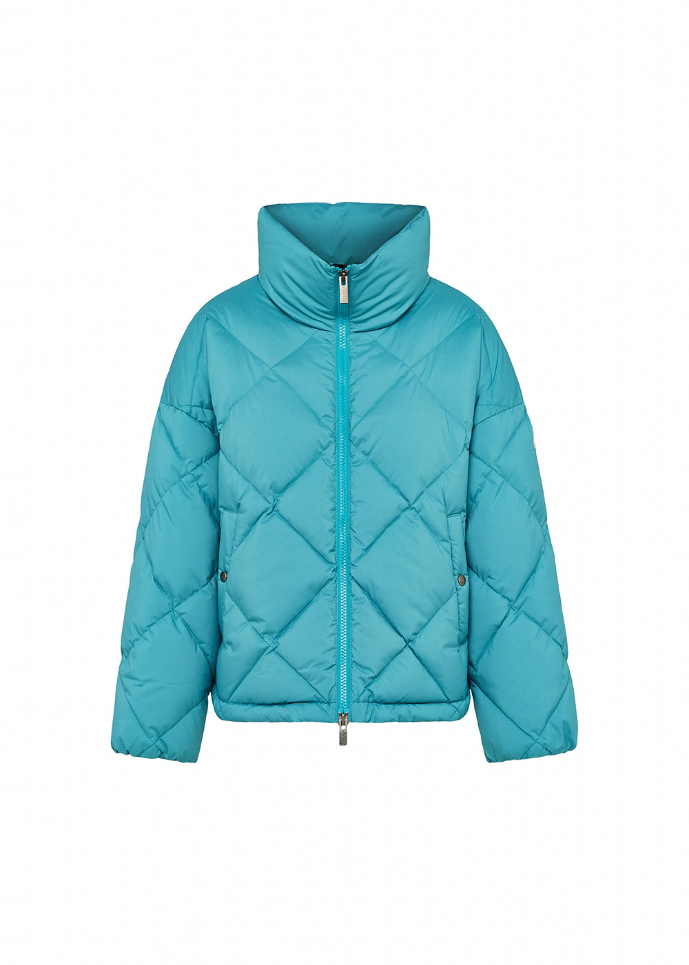 doudoune-oversize-femme-pyrenex-adele-col-enveloppant-turquoise image 5