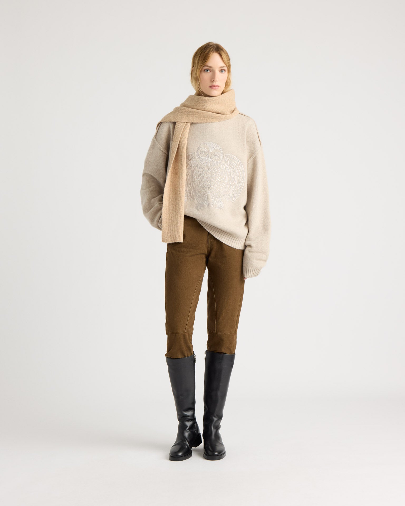 kanuk-flocon-pull-col-rond-logo-harfang-homme image 6