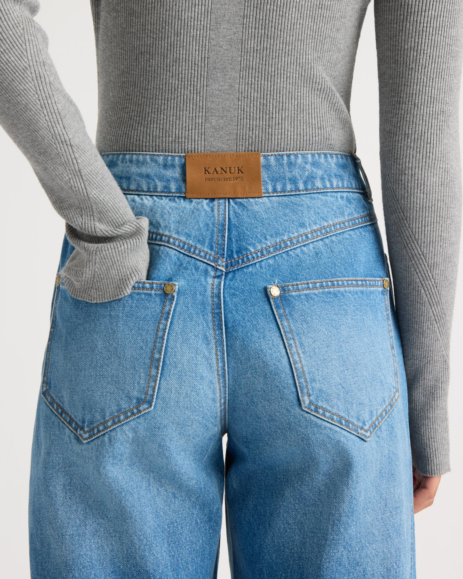 kanuk-garnier-jean-taille-haute-jambe-large-femme image 7