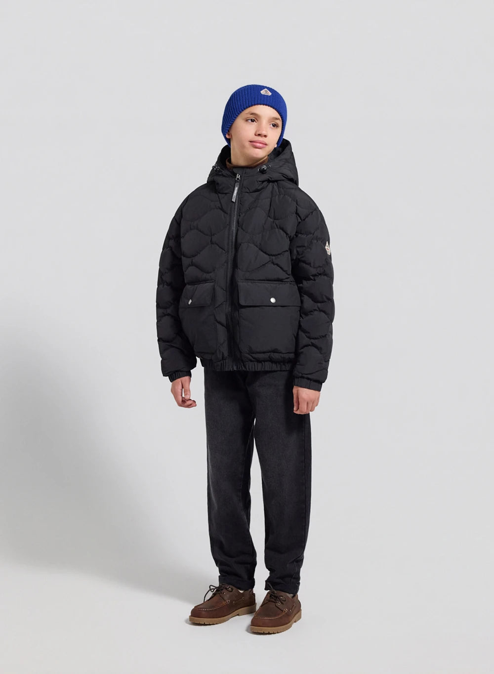 pyrenex-beille-doudoune-bomber-capuche-enfant-noire image 4
