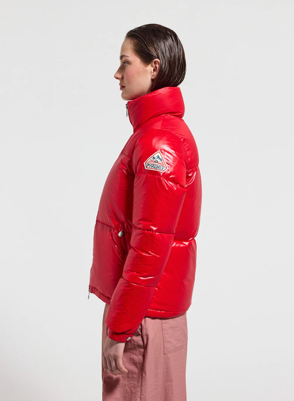 pyrenex-goldin-doudoune-courte-femme-brillante-rouge image 3