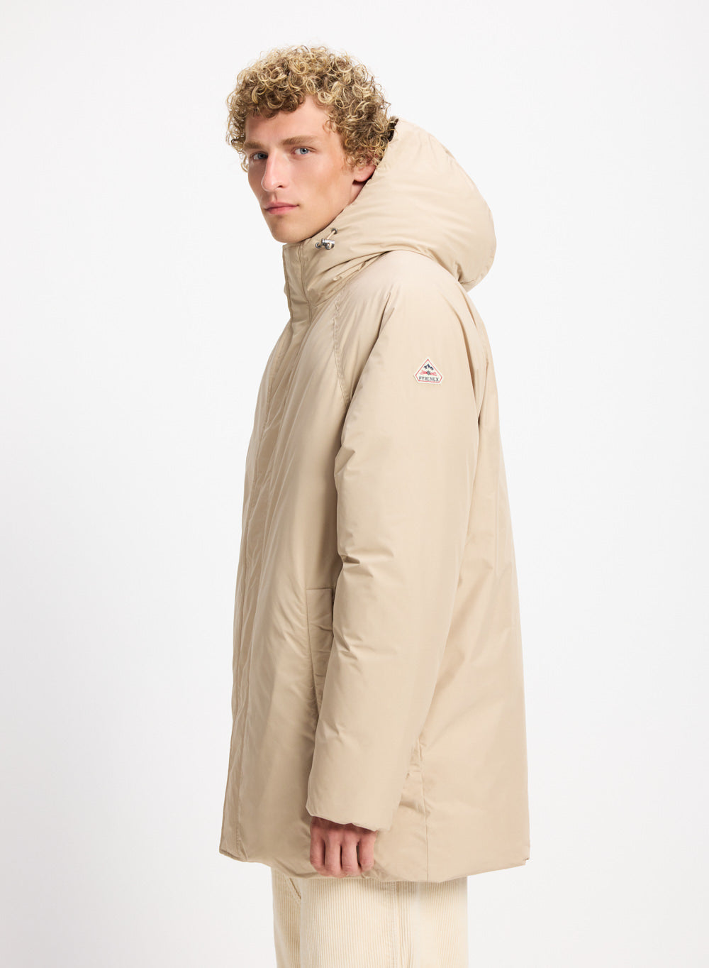 pyrenex-spark-parka-homme-duvet-naturel-capuche-beige-claire image 3