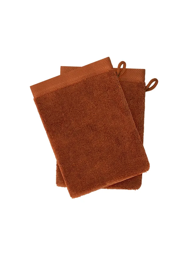 pyrenex-hana-set-de-deux-gants-de-toilette-terracotta image 1