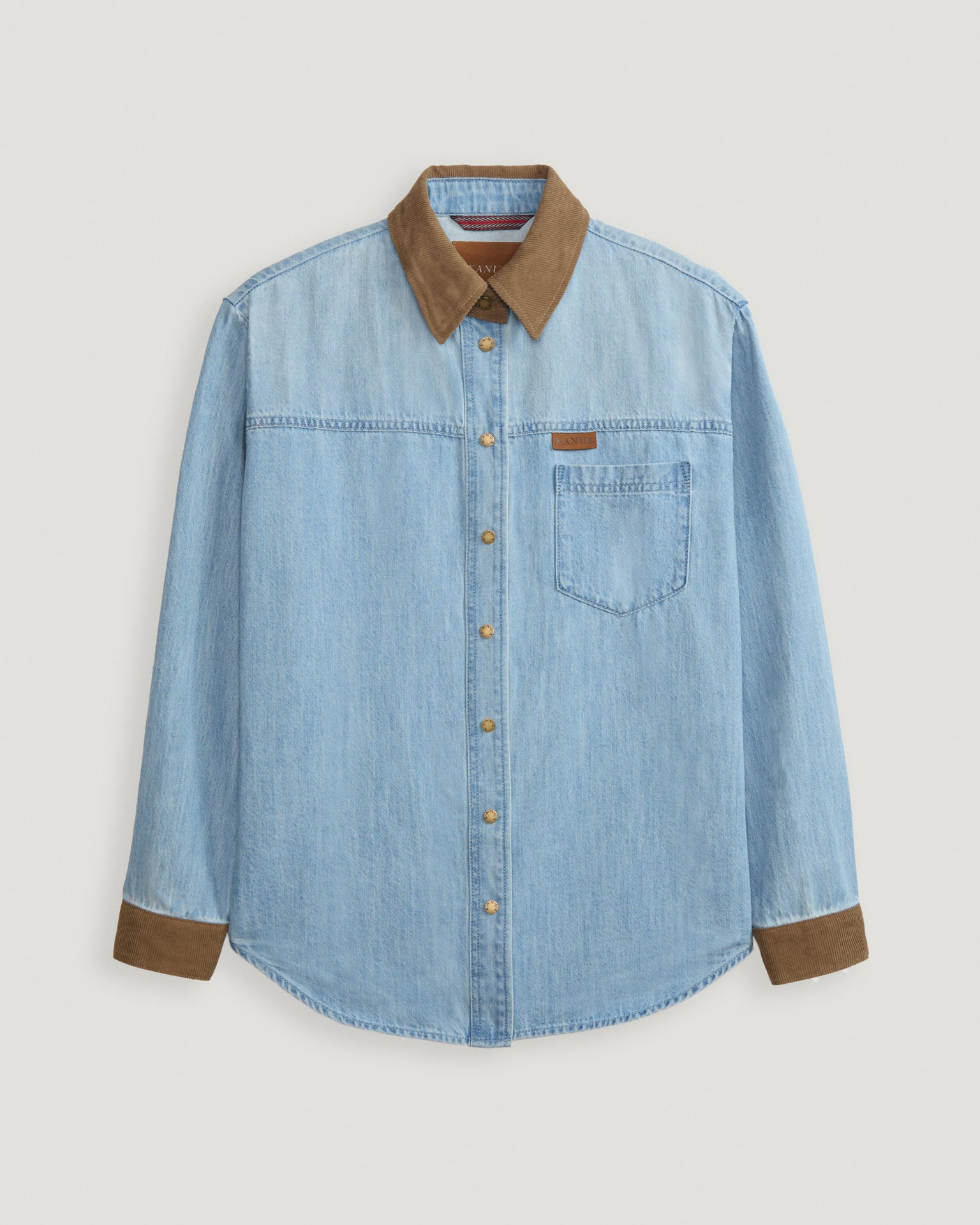 kanuk-cacouna-chemise-en-denim-col-et-poignets-velours-c-tel image 2