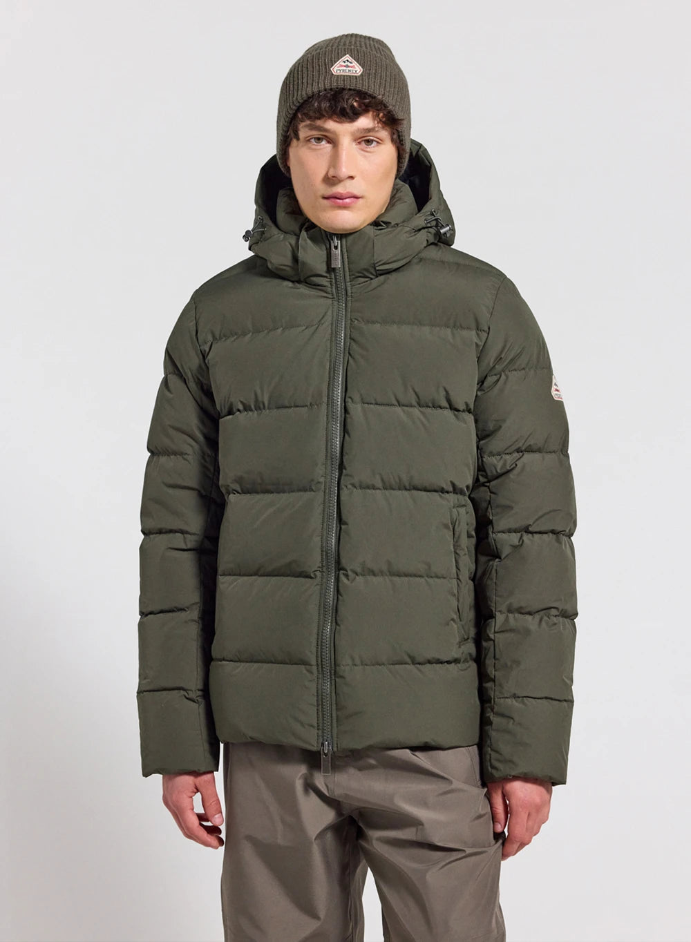 pyrenex-spoutnic-doudoune-homme-deep-khaki-capuche-amovible image 1