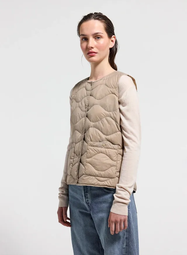 pyrenex-orite-vest-doudoune-sans-manches-femme-beige image 1