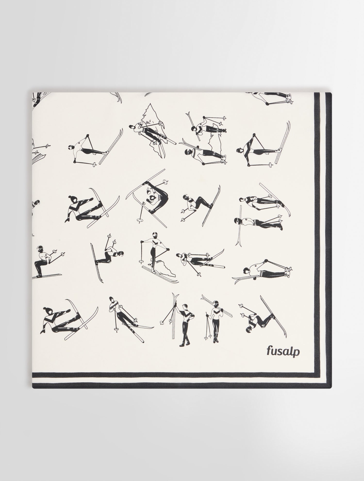 fusalp-charpe-silk-scarf-carr-cr-pe-de-chine-imprim-skieurs image 1