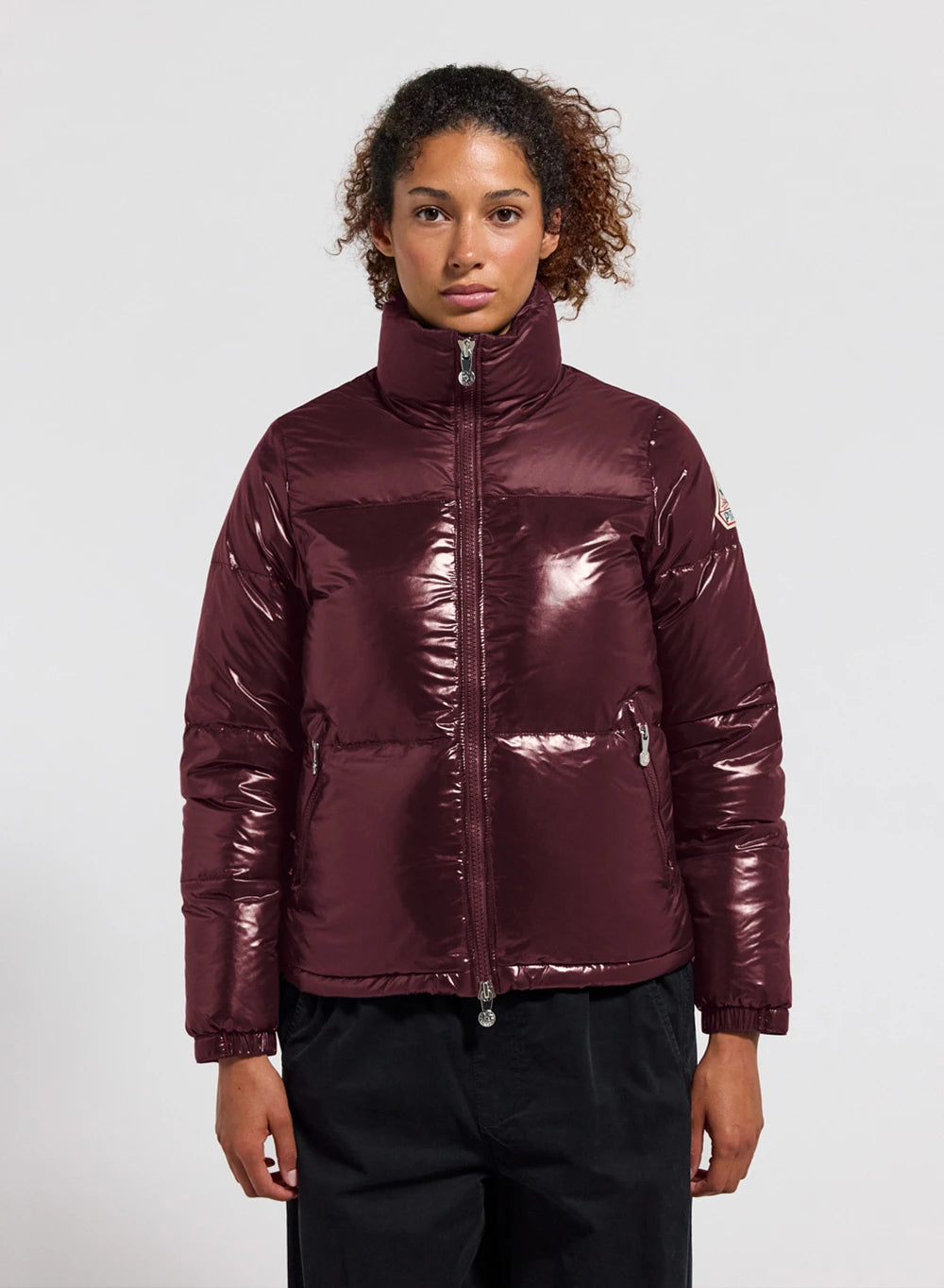 pyrenex-goldin-doudoune-courte-femme-bordeaux-brillante image 1