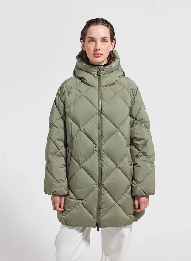 pyrenex-adele-parka-doudoune-longue-capuche-femme-kaki-clair image 1