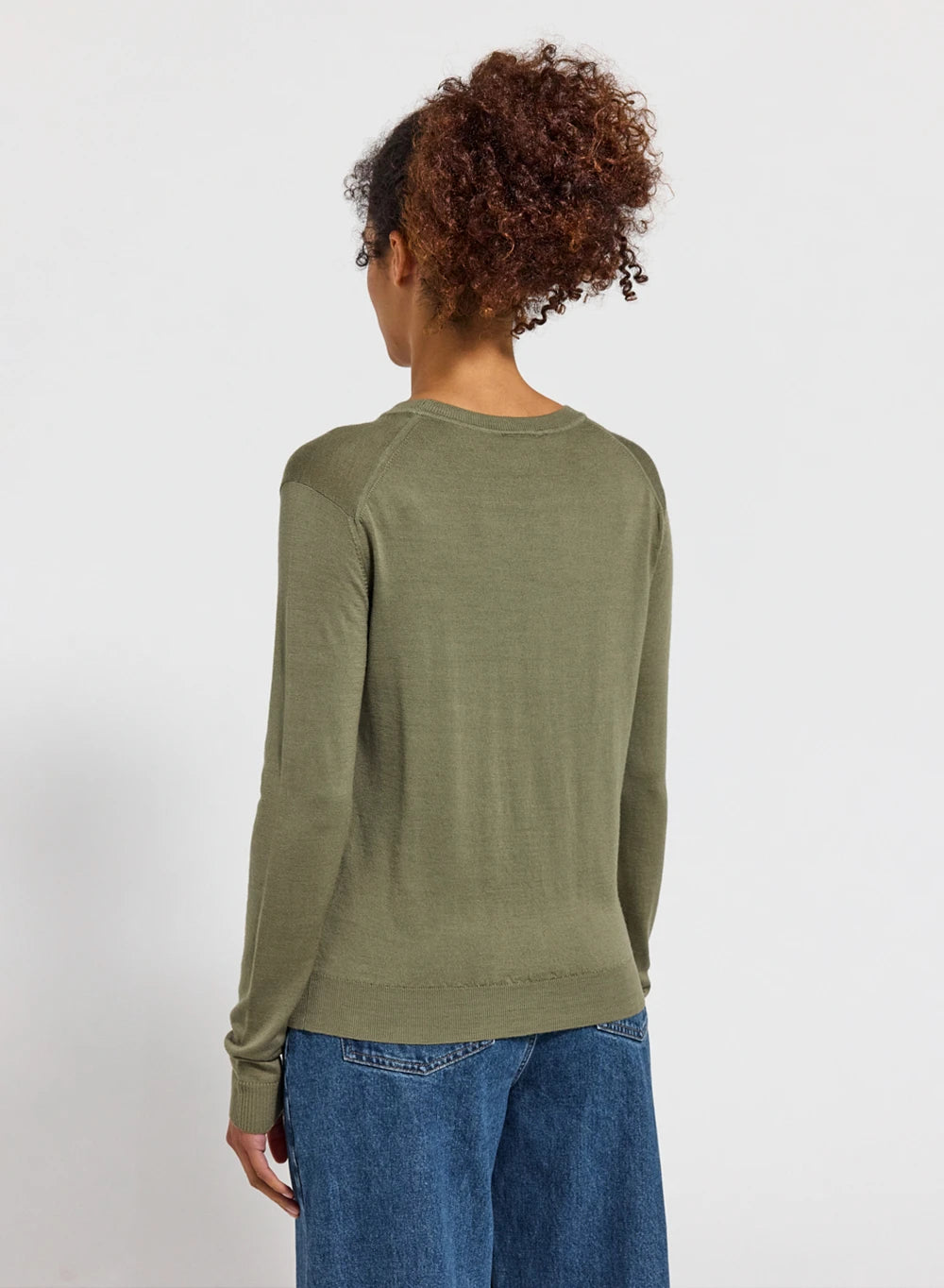 pyrenex-mysig-pull-fin-col-rond-laine-m-rinos-femme-kaki image 2