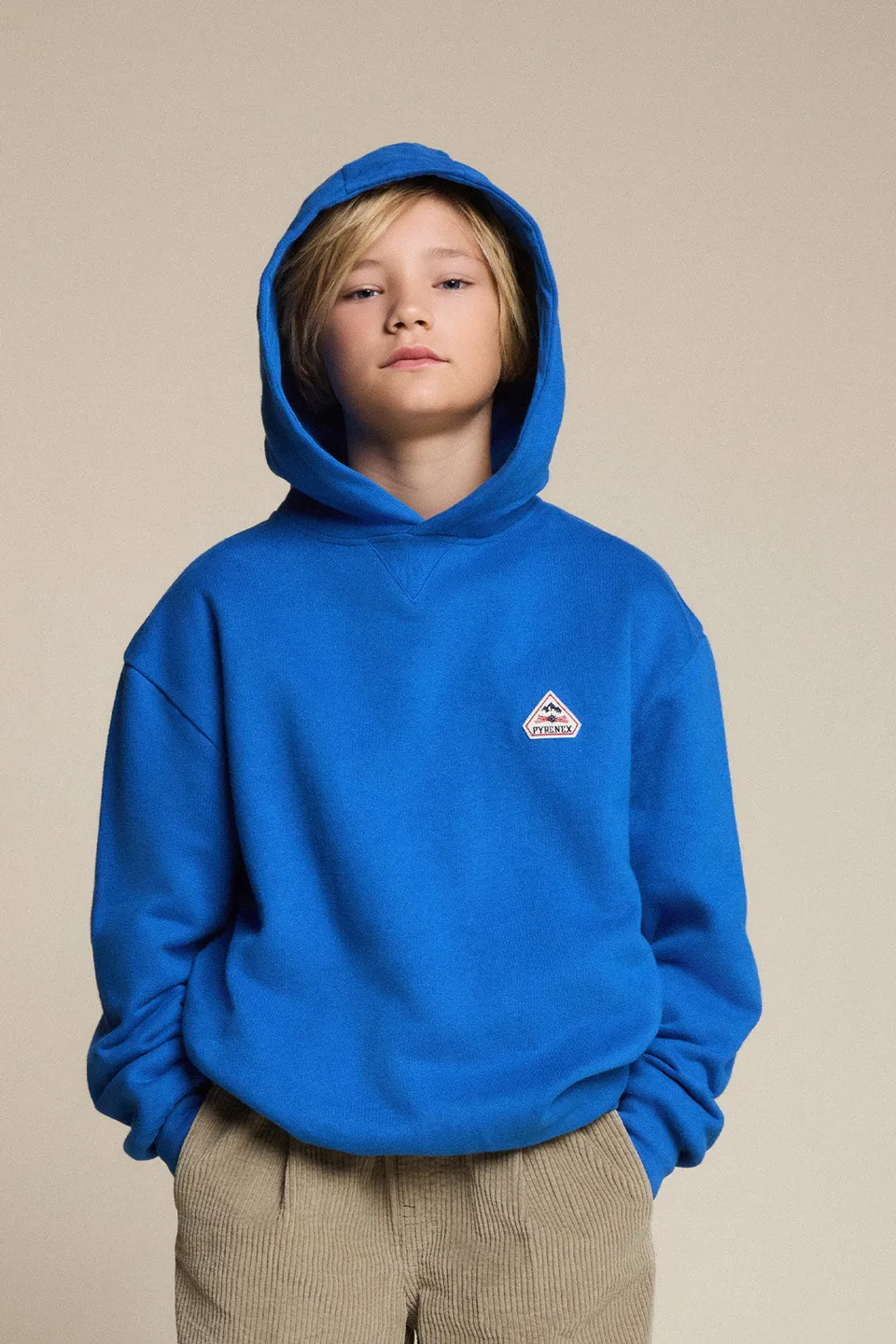 pyrenex-arcol-sweat-capuche-enfant-coton-bio-bleu-lectrique image 1