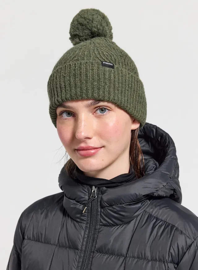 pyrenex-elur-bonnet-pompon-kaki-fonc image 1