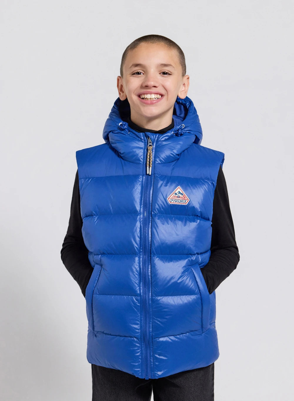 pyrenex-john-gilet-doudoune-sans-manches-enfant-capuche-bleu image 2