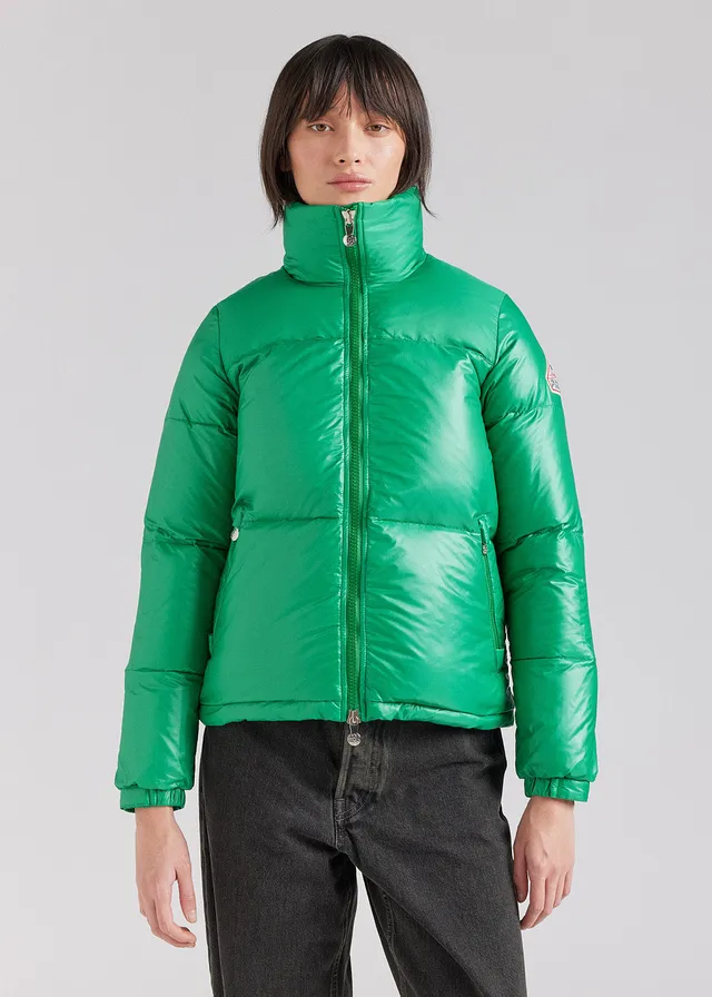 pyrenex-goldin-doudoune-courte-brillante-femme-verte image 1
