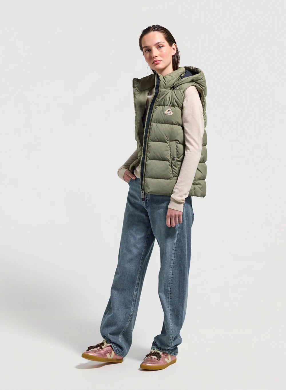 pyrenex-spoutnic-doudoune-sans-manches-femme-khaki-clair image 2