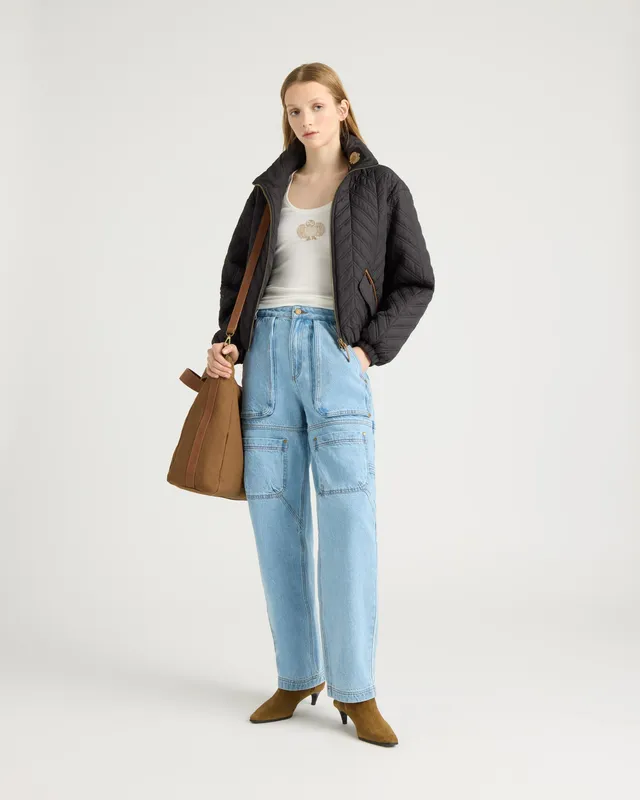 kanuk-kiamika-pantalon-cargo-en-denim-jambe-ballon-femme image 1