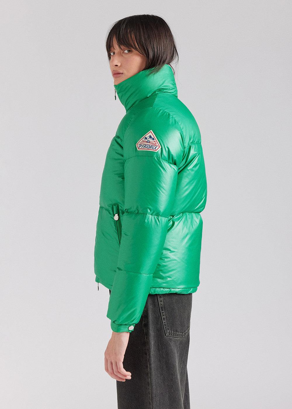 pyrenex-goldin-doudoune-courte-brillante-femme-verte image 3