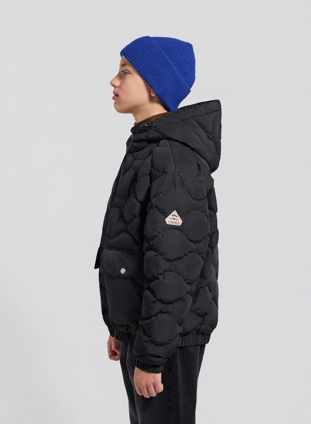 pyrenex-beille-doudoune-bomber-capuche-enfant-noire image 6