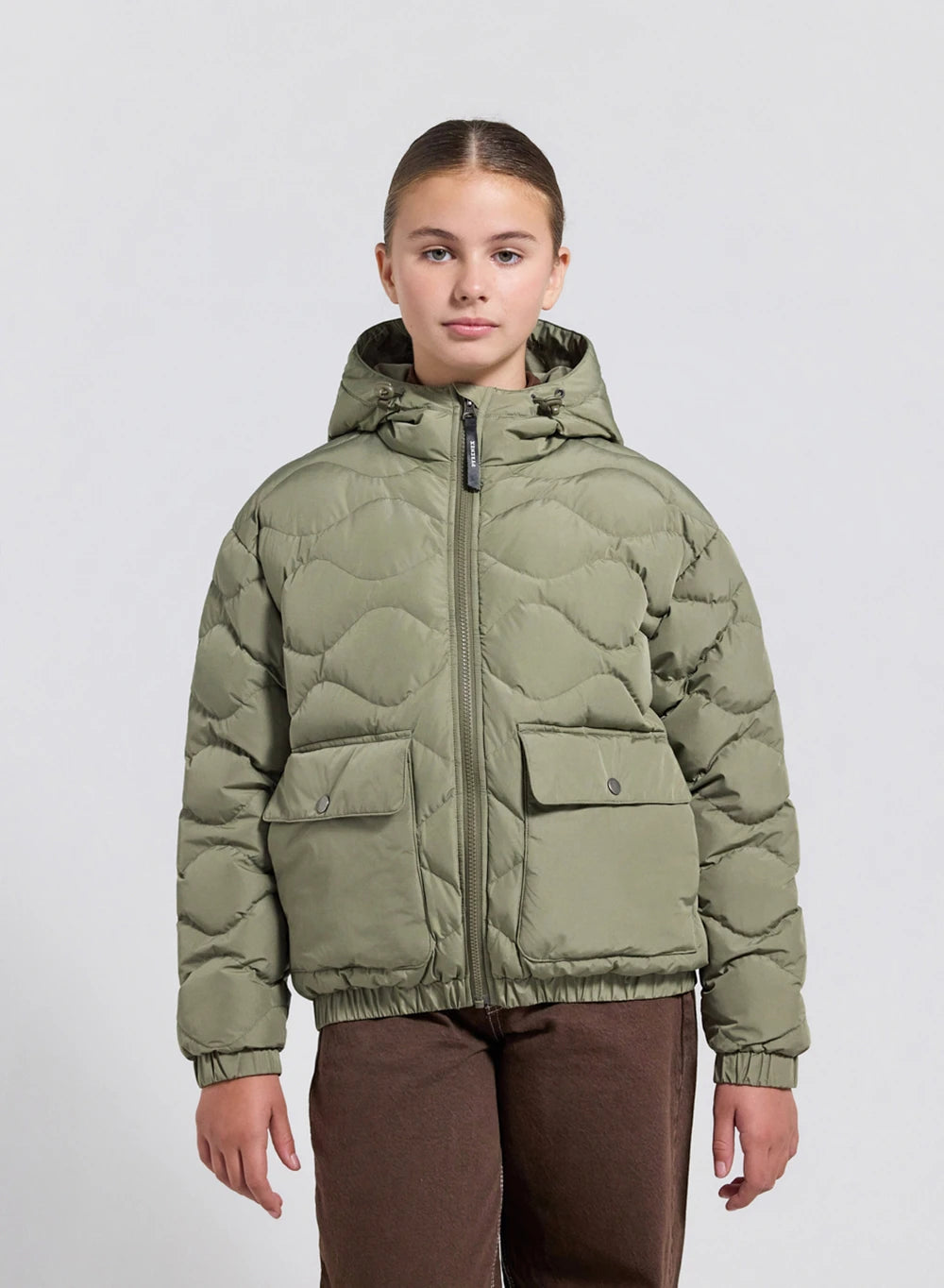 pyrenex-beille-doudoune-bomber-capuche-enfant-kaki-clair image 2