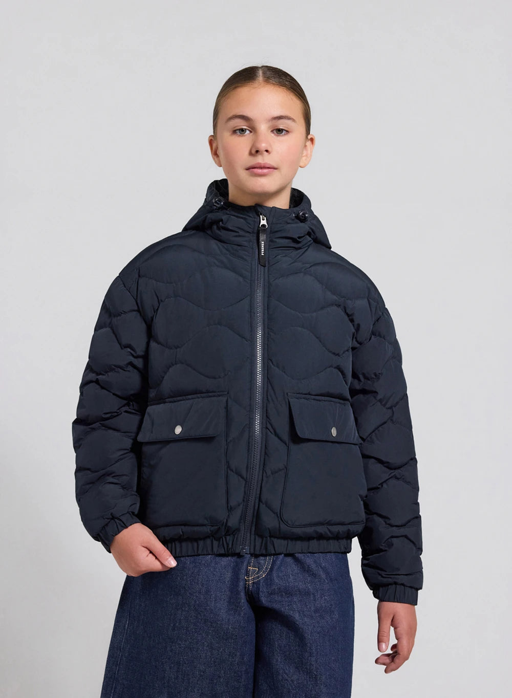 pyrenex-beille-doudoune-bomber-capuche-enfant-bleu-fonc image 2